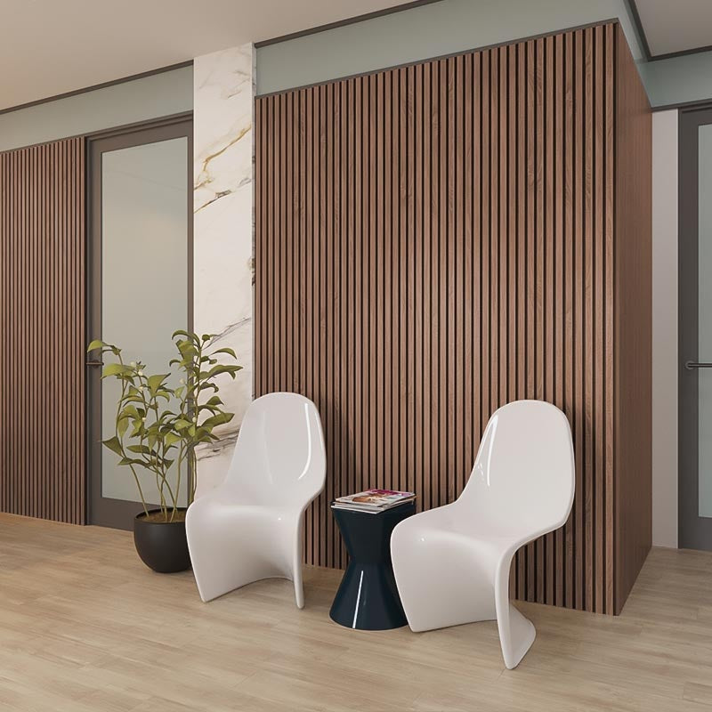 Acoustic Slat veneer MDF wall panels 280 x 60cm-DecorMania.eu