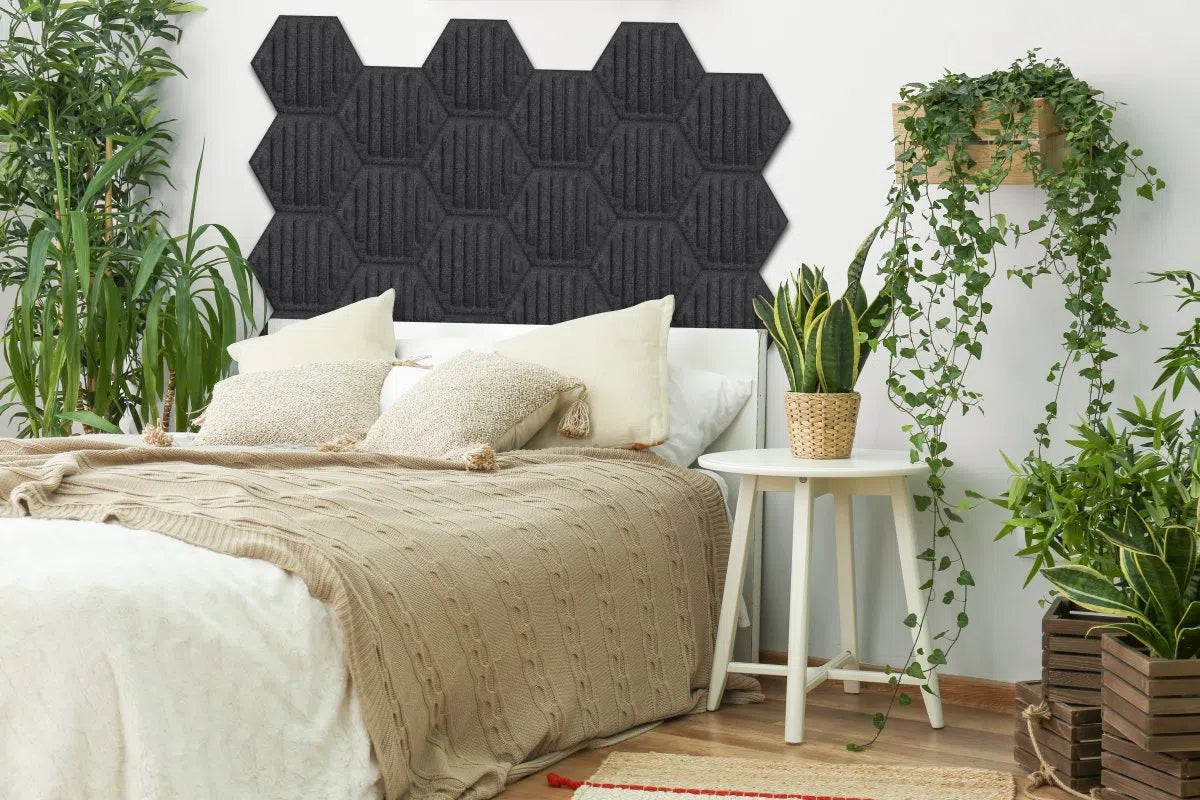 HEXA RIFT Felt Panel - BLACK - DecorMania.eu