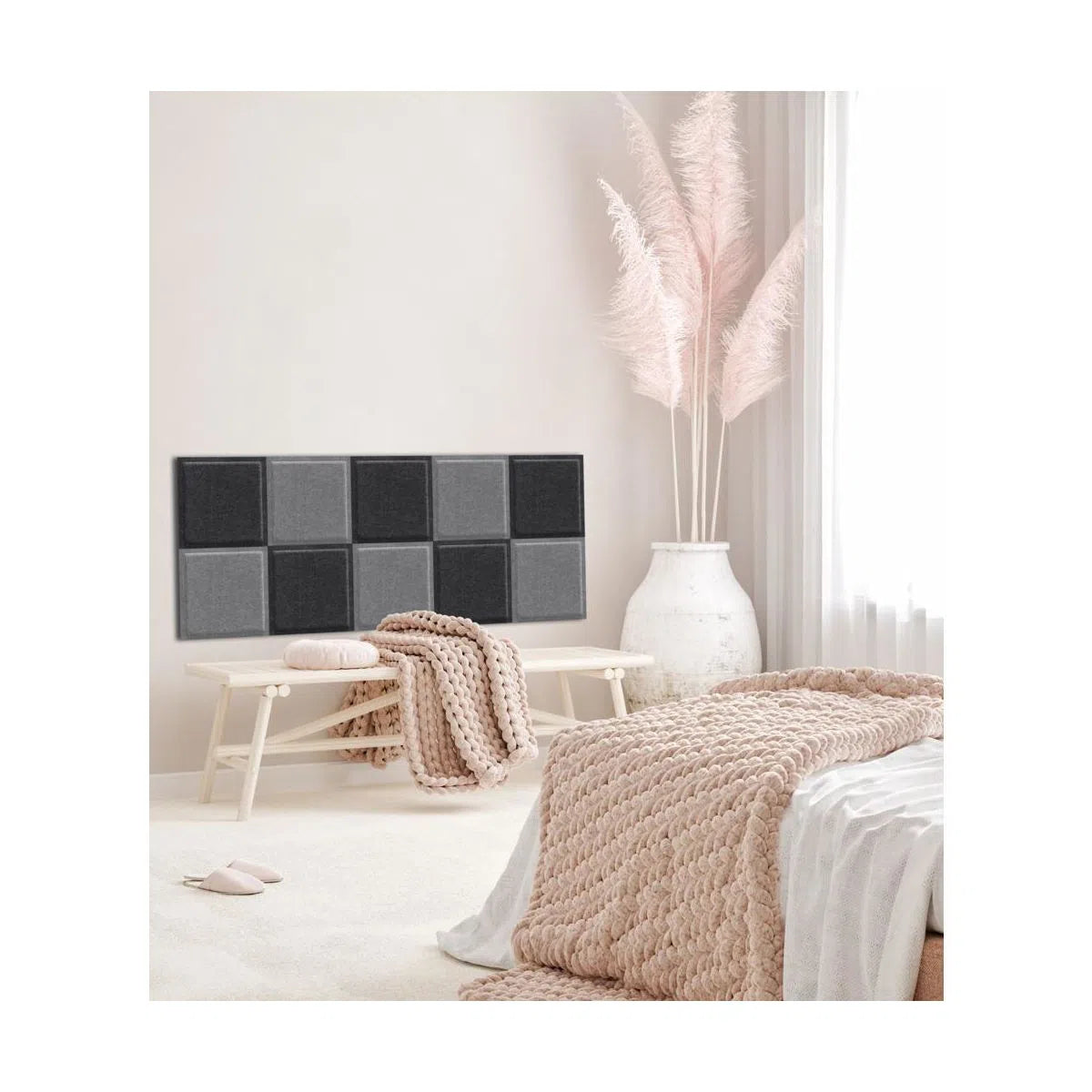 SQUARE BOLD Felt Panel - GREY - DecorMania.eu